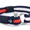 Морской браслет красного белого и синего цвета — № 3014
