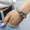 Морской браслет для мужчин и женщин в серо-бежевом цвете — № 4063