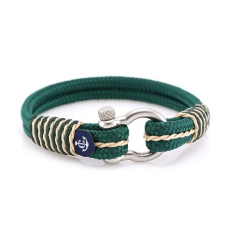Подарок на 14 февраля | Морской зелёный браслет для мужчин и женщин — № 4067