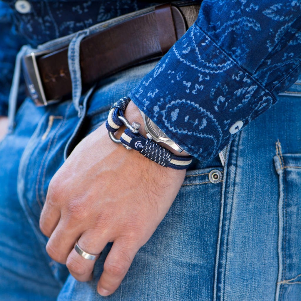 Заказать Морской браслет бежево-синего цвета для мужчин и женщин ...