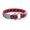 Морской красный браслет с синей нитью по середине — № 5051