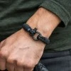 Кожаный стильный мужской браслет чёрного цвета — Jack Tar 10029 Кожаный стильный мужской браслет чёрного цвета — Jack Tar 10029 фото 5