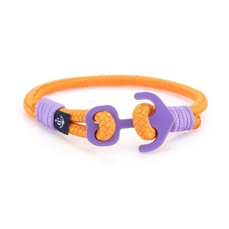 Оранжевый браслет с якорем для женщин  — № 604