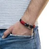 Браслет чёрно-красного цвета для мужчин и женщин — №3042 R