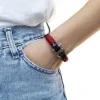 Браслет чёрно-красного цвета для мужчин и женщин — №3042 R