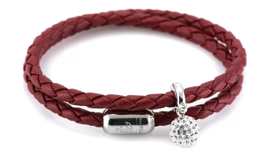 Изысканные Кожаные Браслеты для Женщин: Тренды и Советы 2024 4 Женский кожаный браслет с камнем Swarovski — № 7256