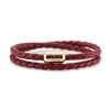 Двойной бордовый кожаный браслет для женщин с серебристым магнитом CNJ #10063 (Copy)
