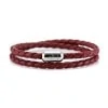 Двойной бордовый кожаный браслет для женщин с серебристым магнитом CNJ #10063