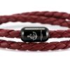 Двойной бордовый кожаный браслет для женщин с магнитом CNJ #10064