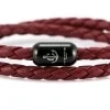 Двойной бордовый кожаный браслет для женщин с магнитом CNJ #10064