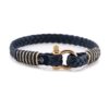 Темно-синий тонкий кожаный браслет для мужчин и женщин — Jack Tar 10066
