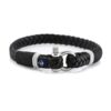 Темно-синий тонкий кожаный браслет для мужчин и женщин — Jack Tar 10068