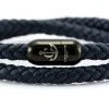 Мужской синий кожаный магнитный браслет CNJ 10057