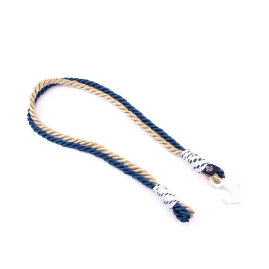 Двойной браслет с белым якорем бежево-синего цвета  — № 9005