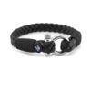 Кожаный мужской браслет чёрного цвета — № 10078