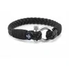 Кожаный мужской браслет чёрного цвета — № 10078