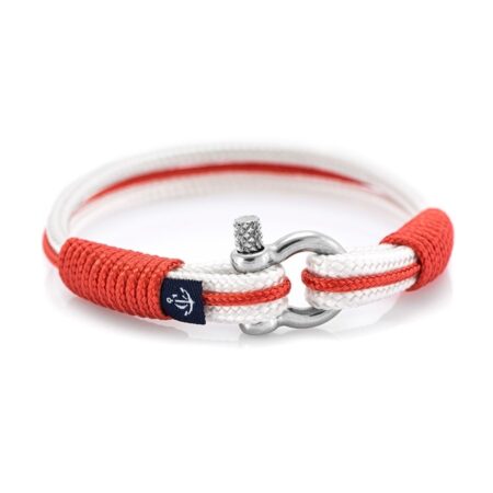 Подарок девушке на день влюблённых | Красно-белый тонкий браслет для мужчин и женщин — № 7537