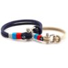 Парные браслеты синего и бежевого цвета с триколором — № 990 (Копировать)