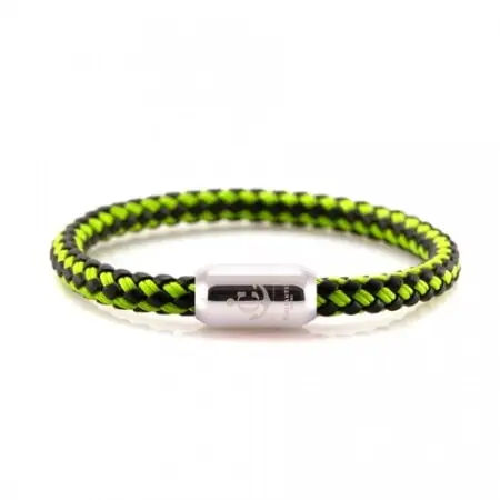Кожаный браслет с морской нитью чёрно-зелёного цвета  — № 10504 (Копировать)